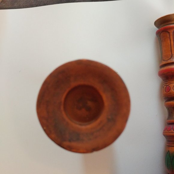 Accents 197s Norleans Japanese Ceramic Redorange Candle Holders Looks